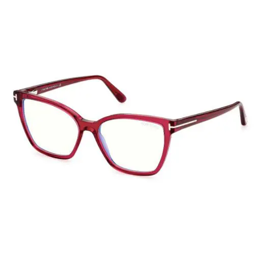 Tom Ford FT5812-B 091 Shiny Dark Fuxia/ Clear Square Women`s Eyeglasses