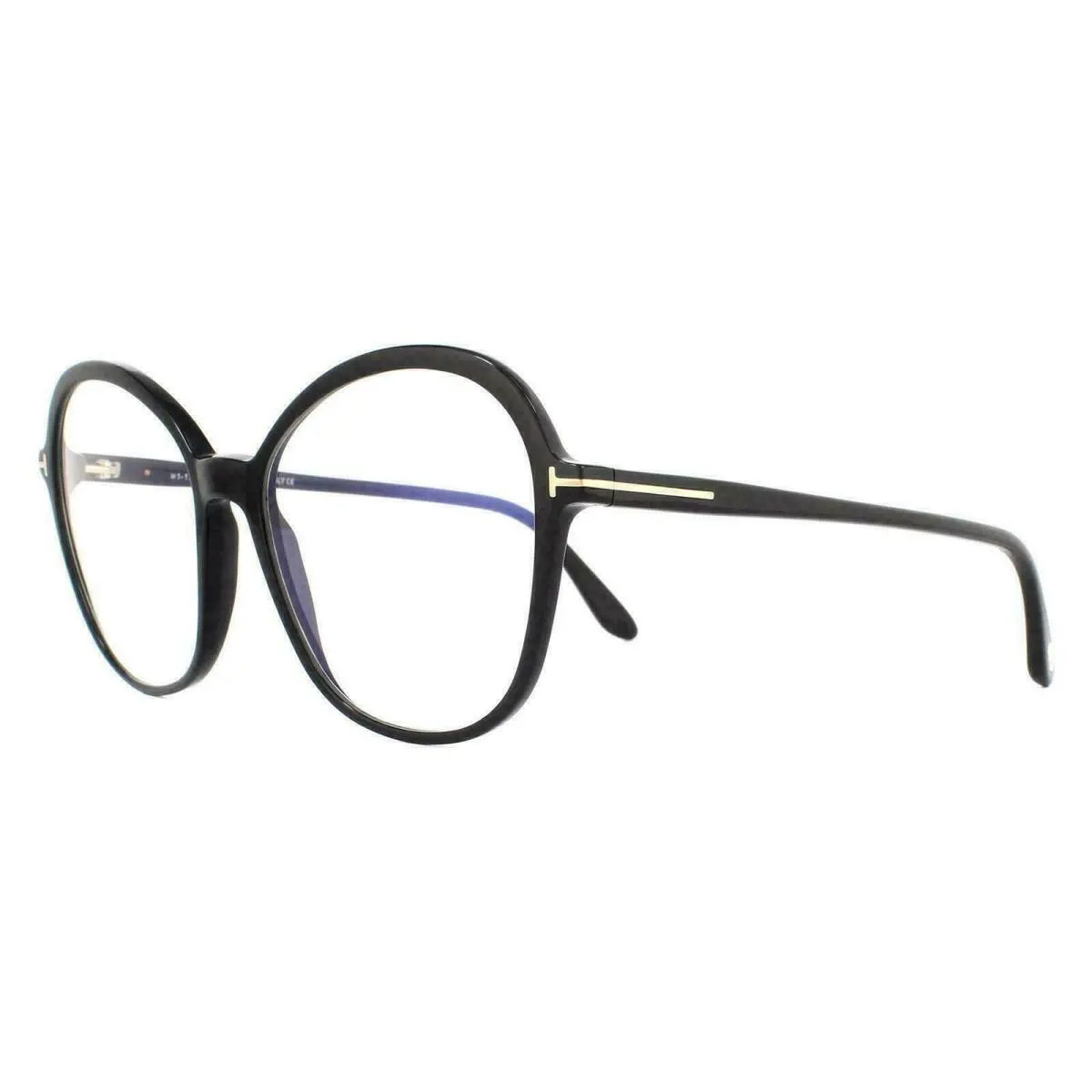 Tom Ford FT5577-B 001 Shiny Black/clear Blue Light Block 55mm Eyeglasses
