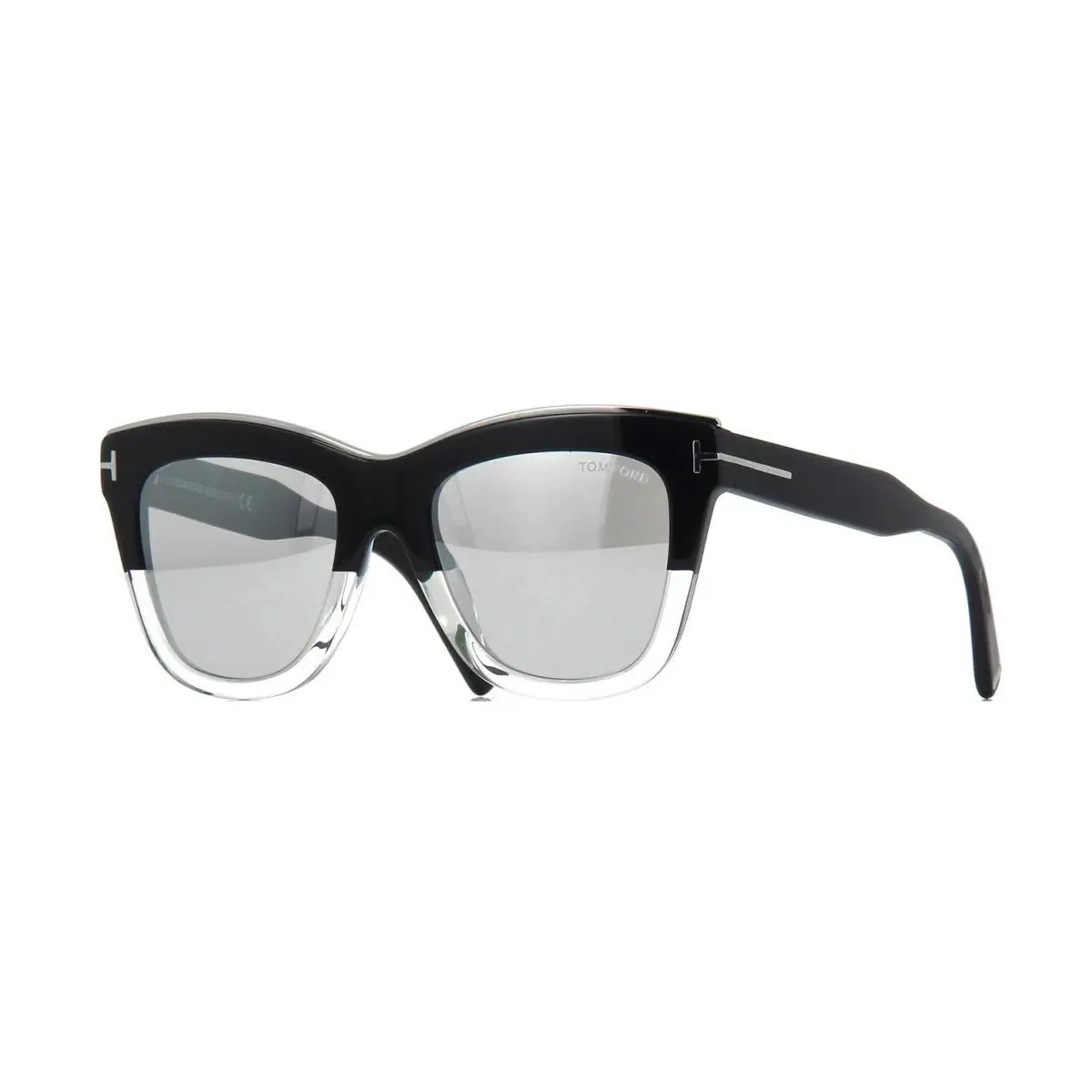 Tom Ford Julie FT 0685 Black Crystal/smoke with Silver Mirror 03C Sunglasses - Frame: Black Crystal, Lens: Smoke With Silver Mirror