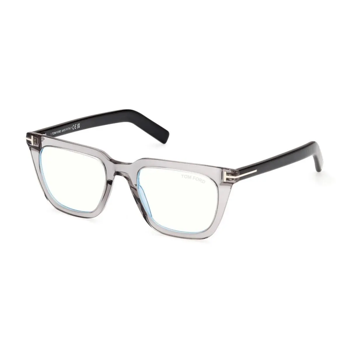 Tom Ford FT5963-B 020 Transparent Grey/clear Blue Light Block 50MM