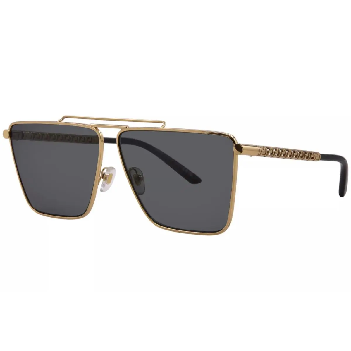 Versace VE2266 100287 Sunglasses Men`s Gold/dark Grey Lenses Square Shape 64mm