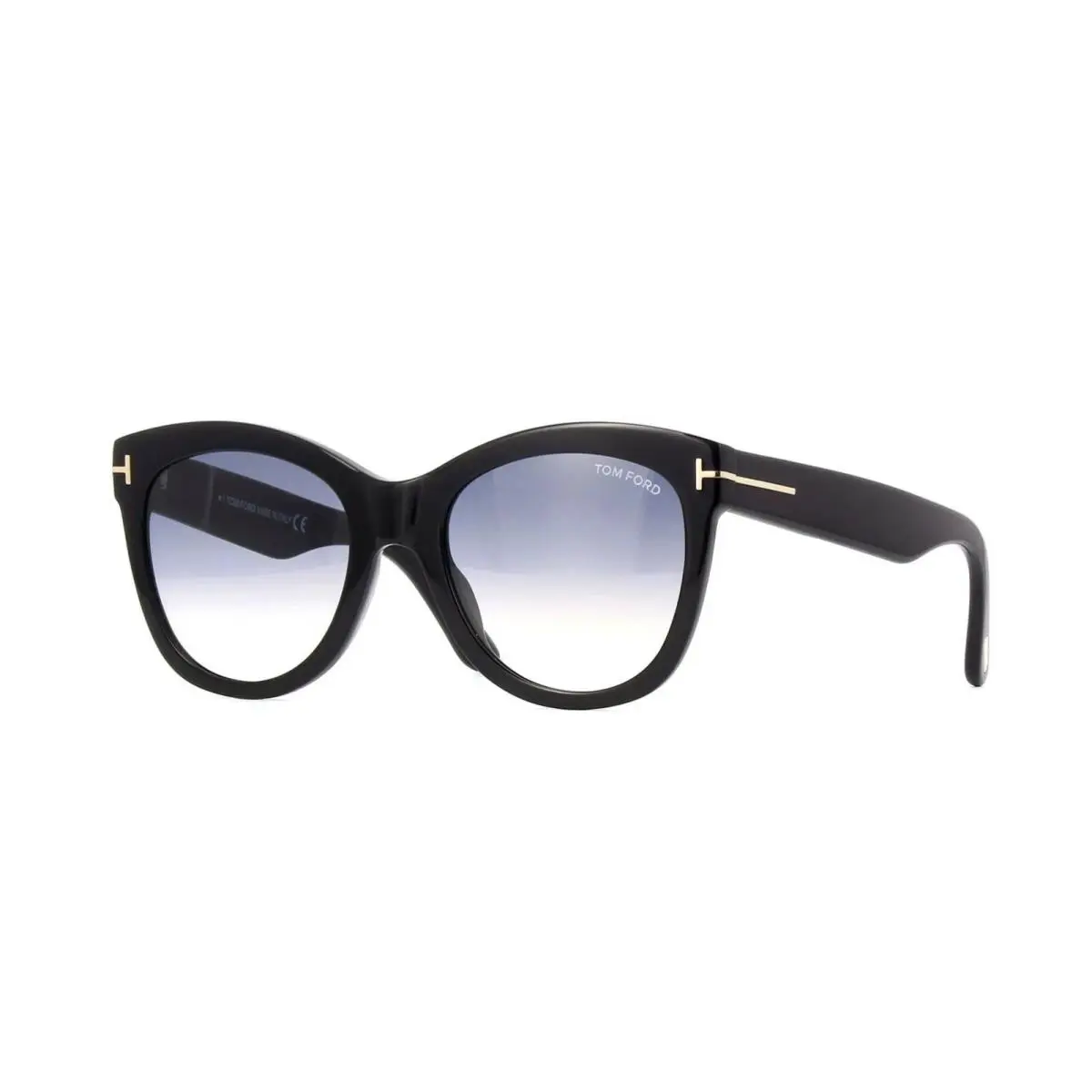 Tom Ford Wallace FT 0870 Shiny Black/grey Shaded 01B Sunglasses - Frame: Shiny Black, Lens: Grey Shaded