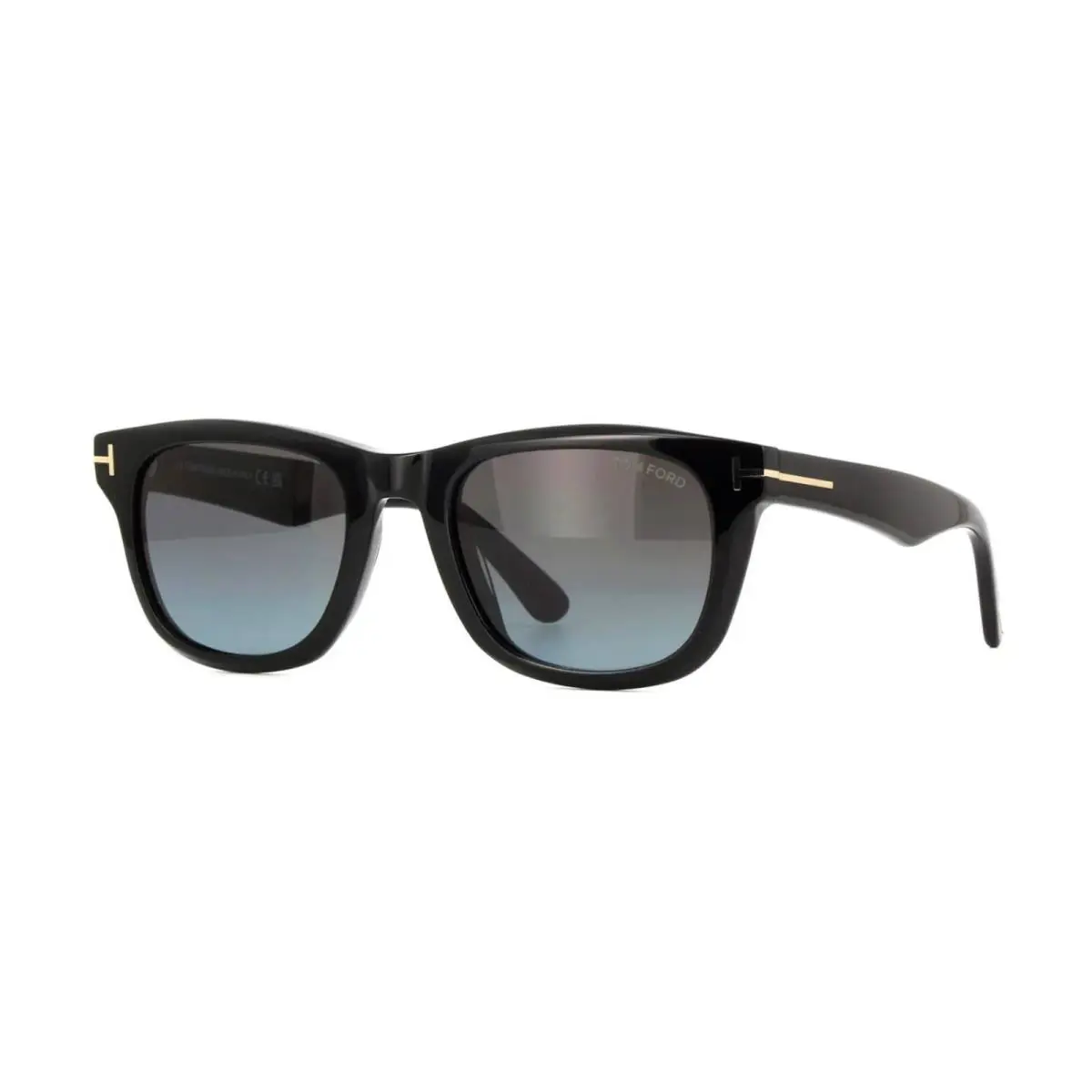 Tom Ford Kendel FT 1076 Shiny Black/grey Shaded 01B Sunglasses - Frame: Shiny Black, Lens: Grey Shaded