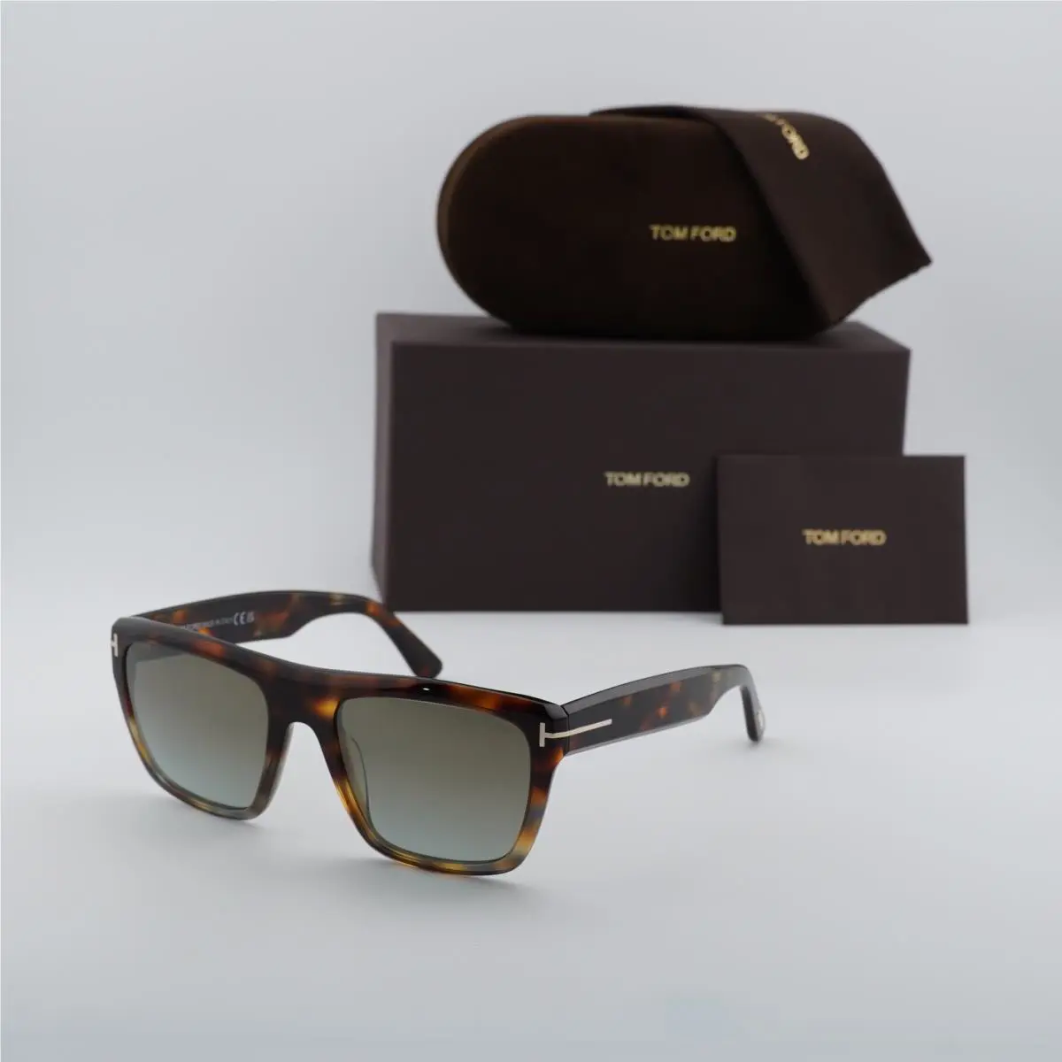 Tom Ford FT1077 52F Sunglasses Men`s Dark Havana/brown Gradient Full Rim 55mm