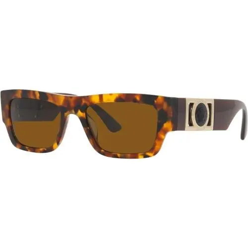VE4416U 511963 53mm Havana Rectangle Men`s Sunglasses by Versace