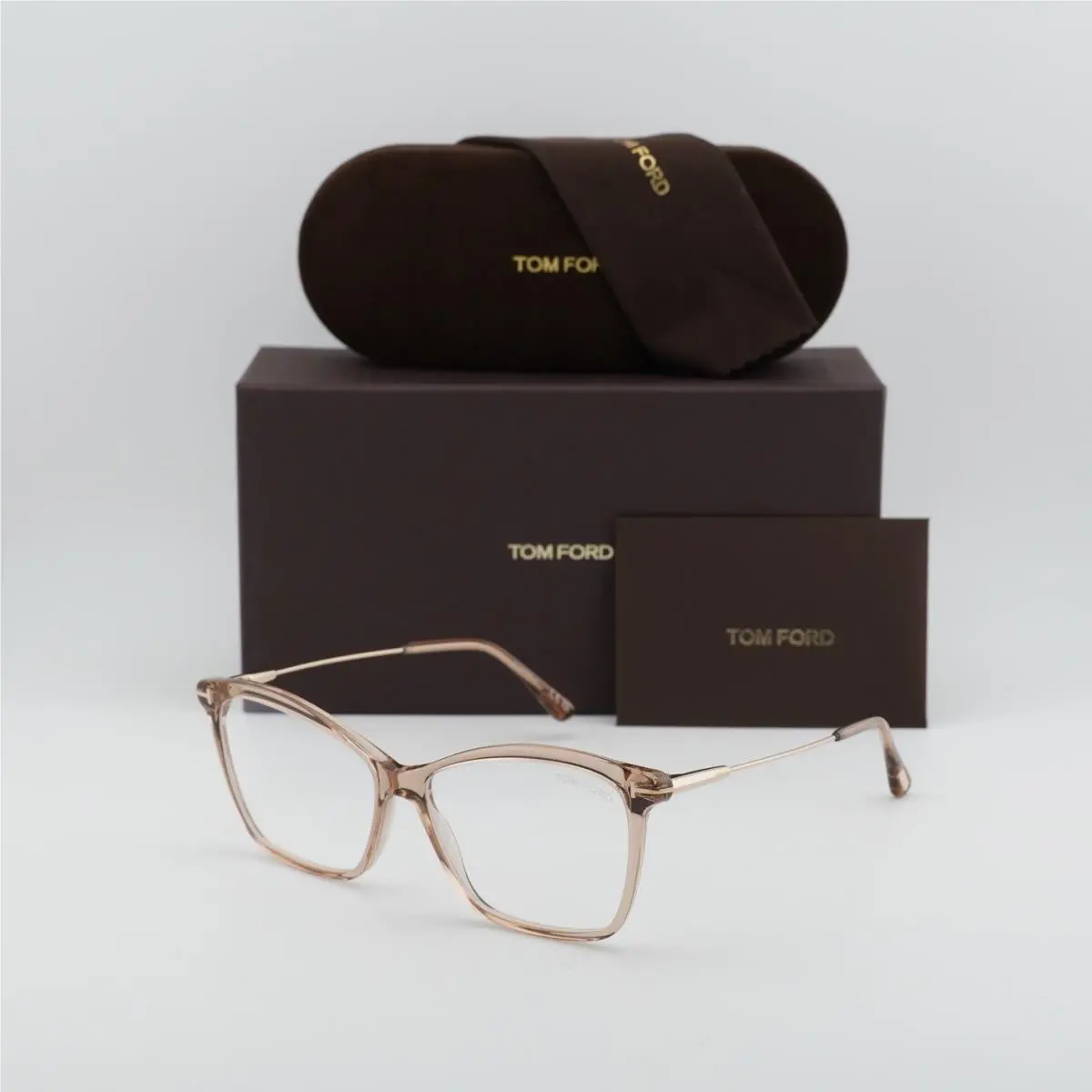 Tom Ford FT5687-B 045 Shiny Light Brown 56mm Eyeglasses