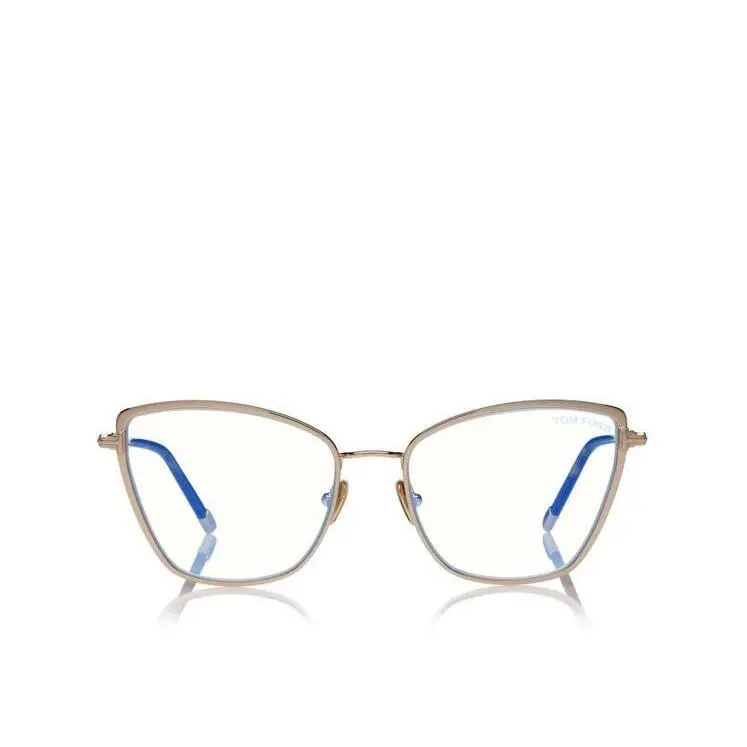 FT TF5740-B 016 Shiny Palladium Cat Eye Eyeglasses by Tom Ford