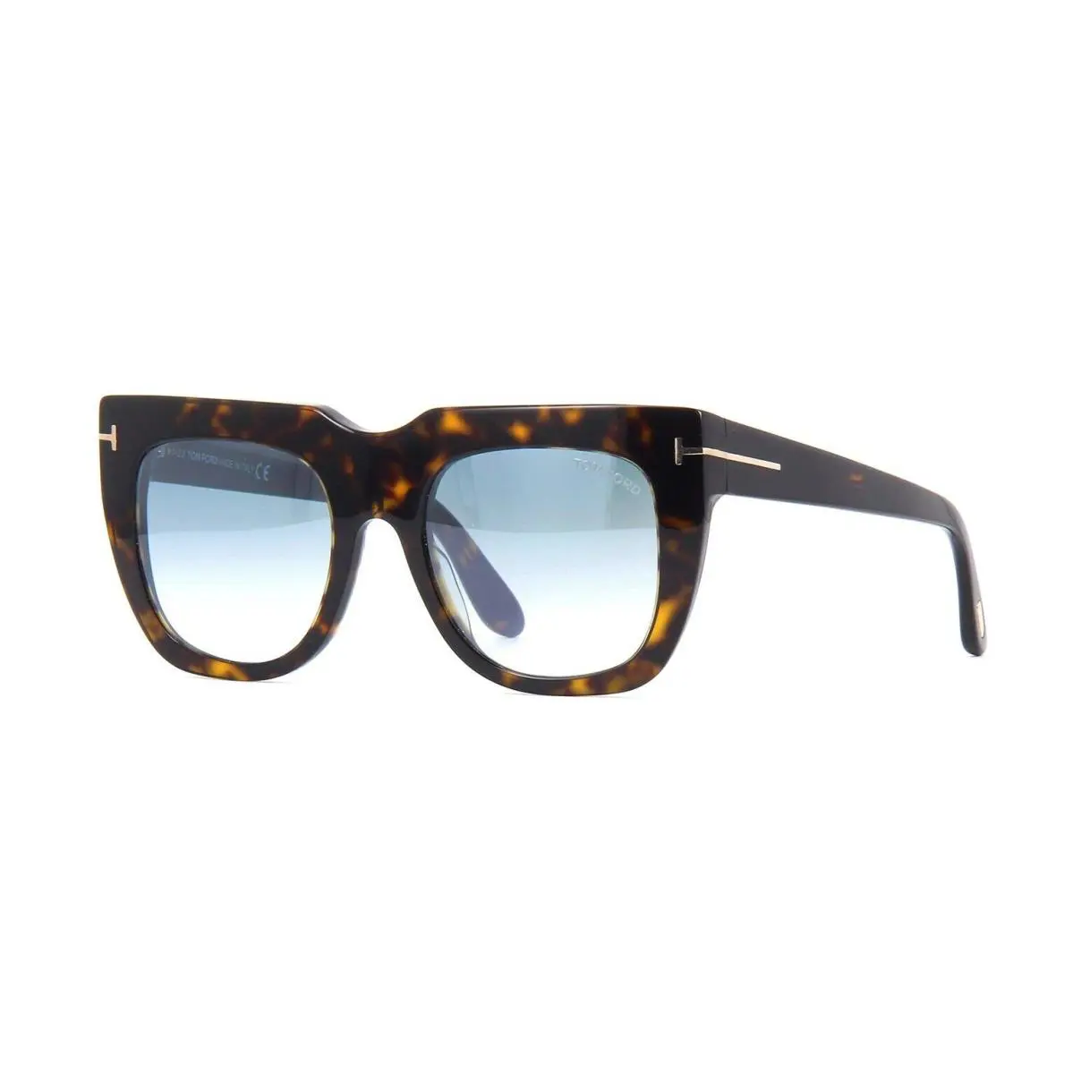 Tom Ford THEA-02 FT 0687 Dark Havana/blue Shaded Mirror 52X Sunglasses - Frame: Dark Havana, Lens: Blue Shaded Mirror