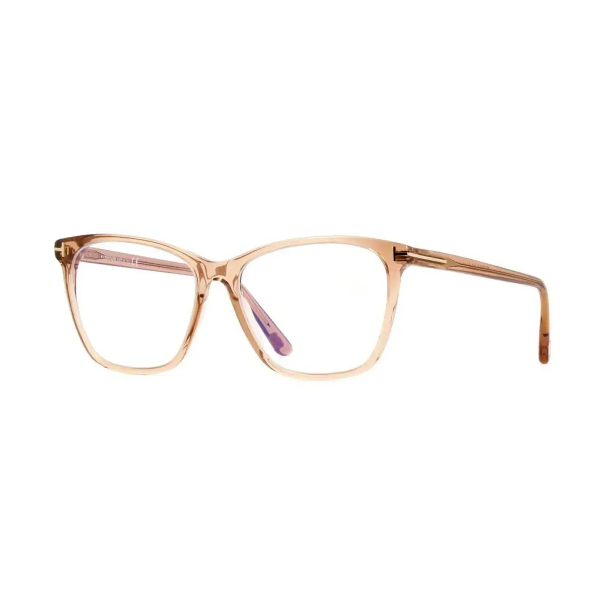 Tom Ford FT 5762-B Blue Block Shiny Brown Crystal/blue Filter 045 Eyeglasses