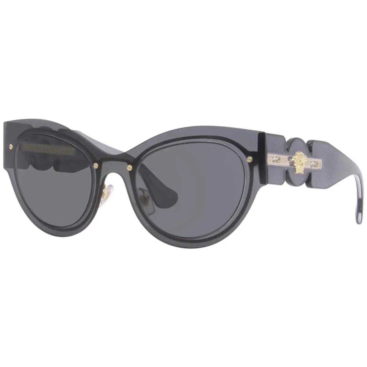 Versace 2234 1002/87 Sunglasses Transparent Dark Grey-gold Medusa Logo/dark Grey - Frame: Gray, Lens: Gray