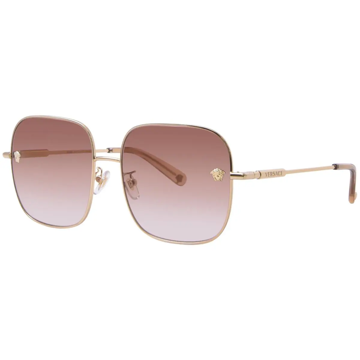 Versace VE2246D 100213 Sunglasses Women`s Gold/pink Gradient Square Shape 59mm