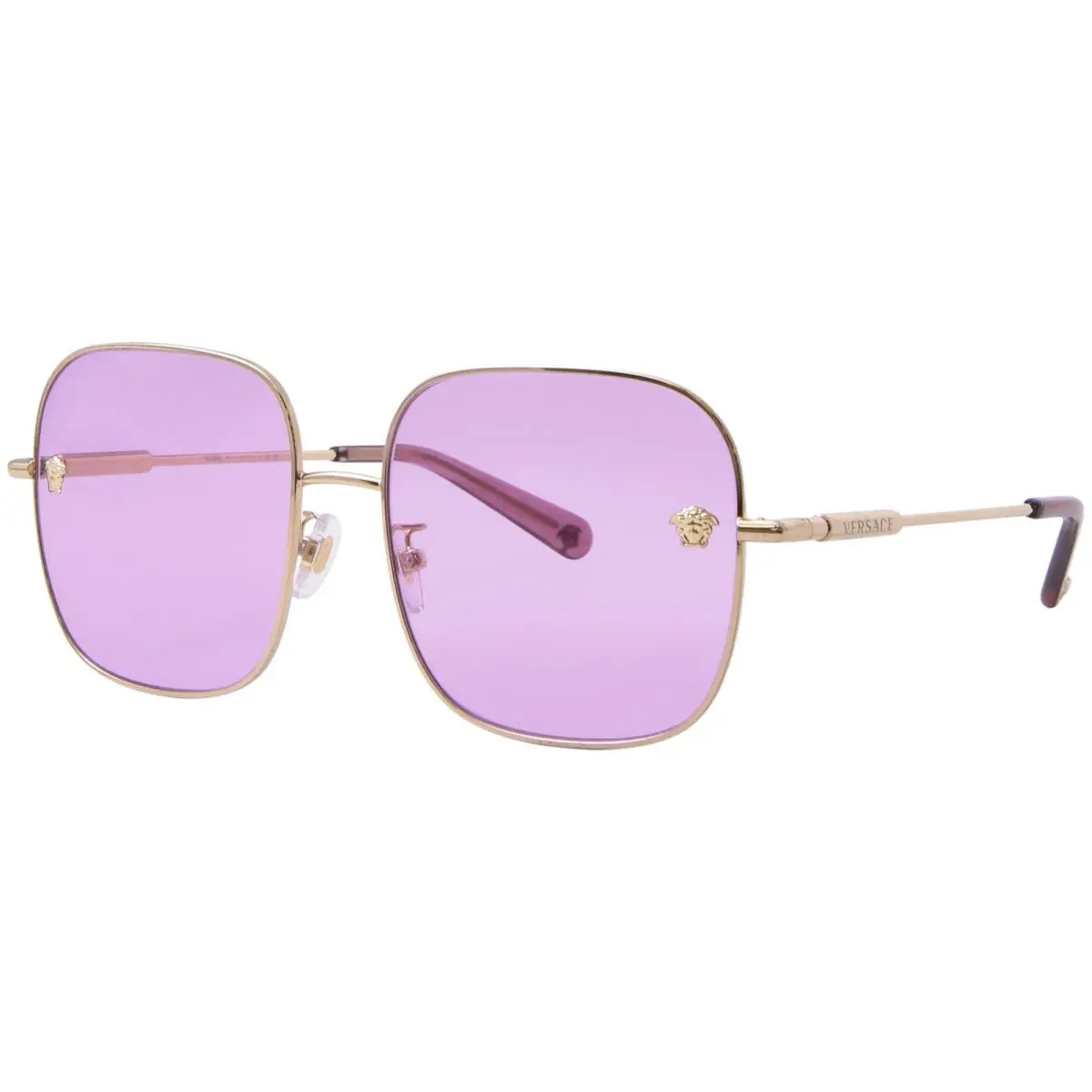 Versace VE2246D 100287 Sunglasses Women`s Gold/dark Grey Lens Square Shape 59mm