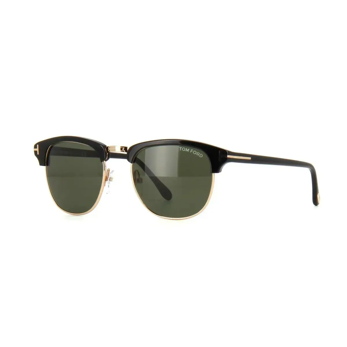Tom Ford Henry FT 0248 Black Light Rose Gold/grey Green 05N 53mm Sunglasses - Frame: Black Light Rose Gold, Lens: Grey Green
