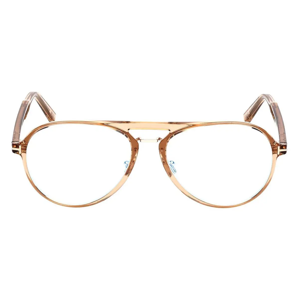 Tom Ford FT5981-B Eyeglasses Male Shiny Light Brown 57mm