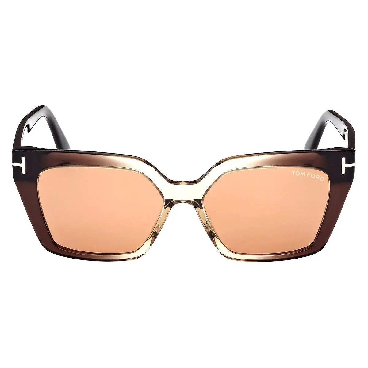 Tom Ford FT1030 Shiny Transparent Light Brown and Beige/t Logo / Brown