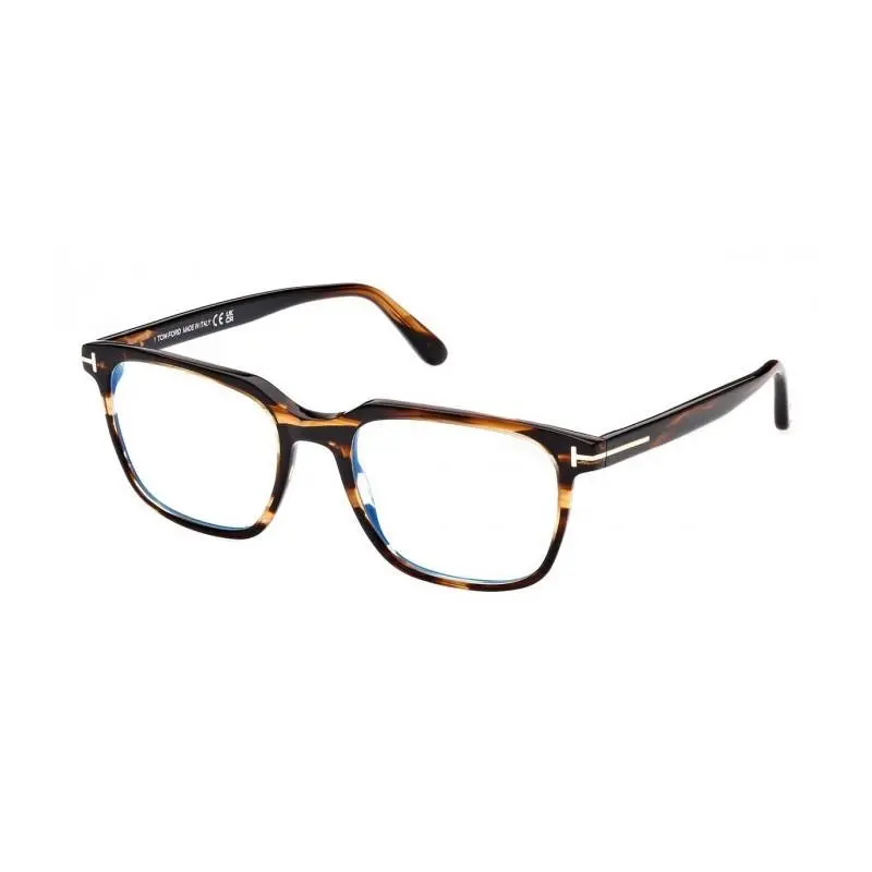Tom Ford FT5818-B 050 Striped Brown/blue Block 53mm Eyeglasses