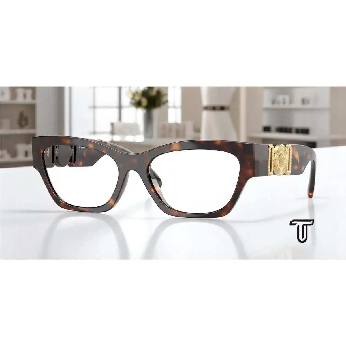 Versace VE3367U 108 Havana Demo Lens 54 mm Women`s Eyeglasses