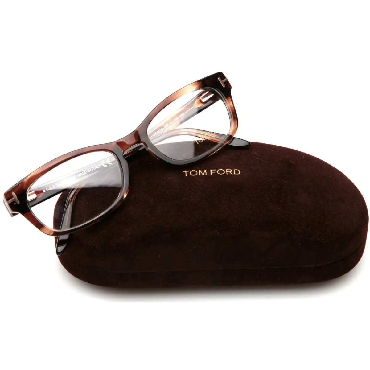 Tom Ford TF 5184 047 Brown Marble Eyeglasses Frame 52-18-135mm B32mm Italy