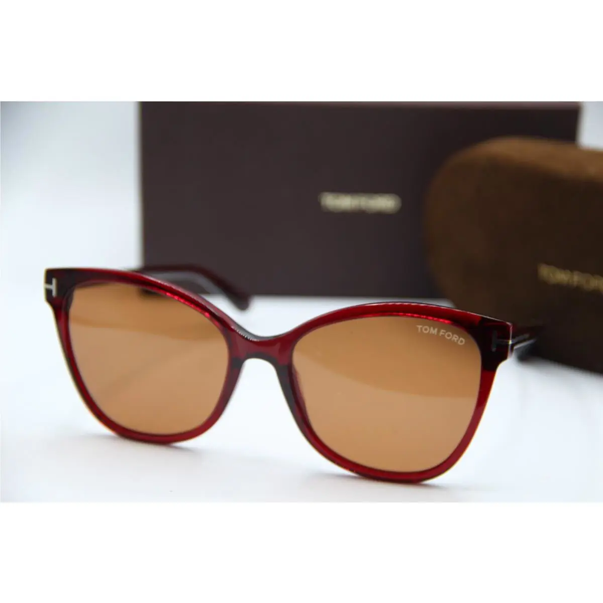 Tom Ford Ani TF844 68E Crystal Burgundy Designer Sunglasses 58-18