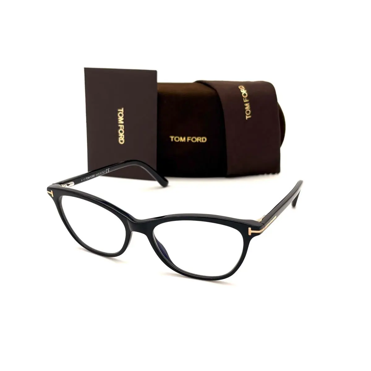 Tom Ford FT5636-B 001 Black / Blue Block Clear 52mm Eyeglasses TF5636-B