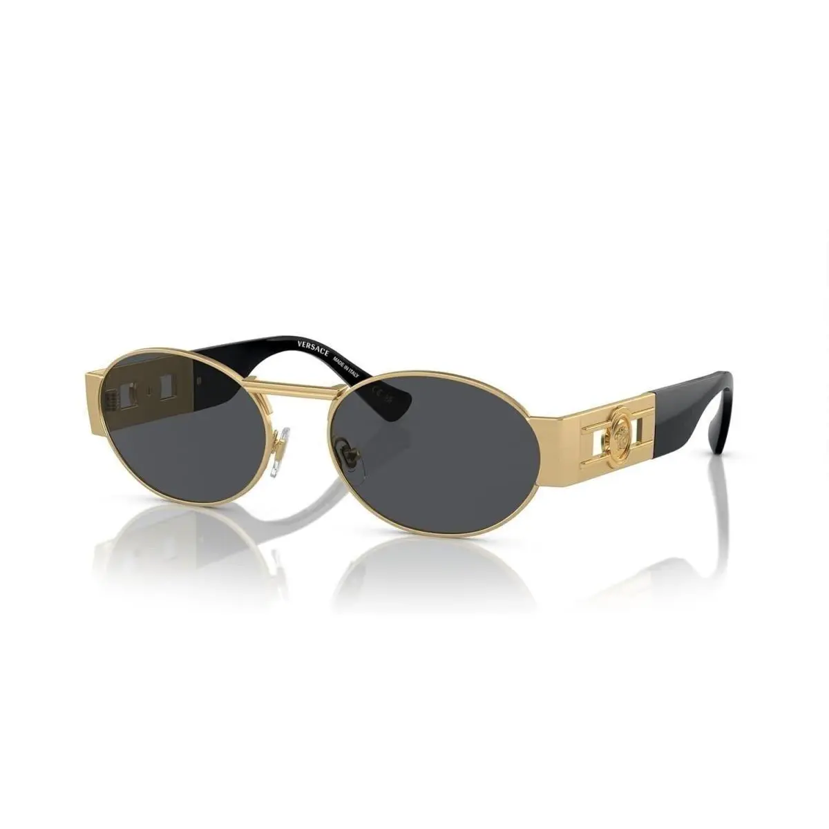 Versace 0VE2264 100287 Unisex Sunglasses Matte Gold Frame Dark Grey Lenses