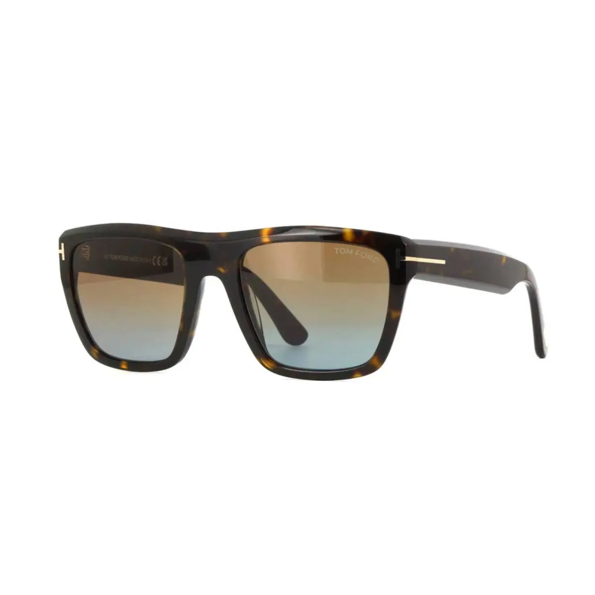 Tom Ford Alberto FT 1077 Dark Havana/brown Shaded 52F Sunglasses - Frame: Dark Havana, Lens: Brown Shaded
