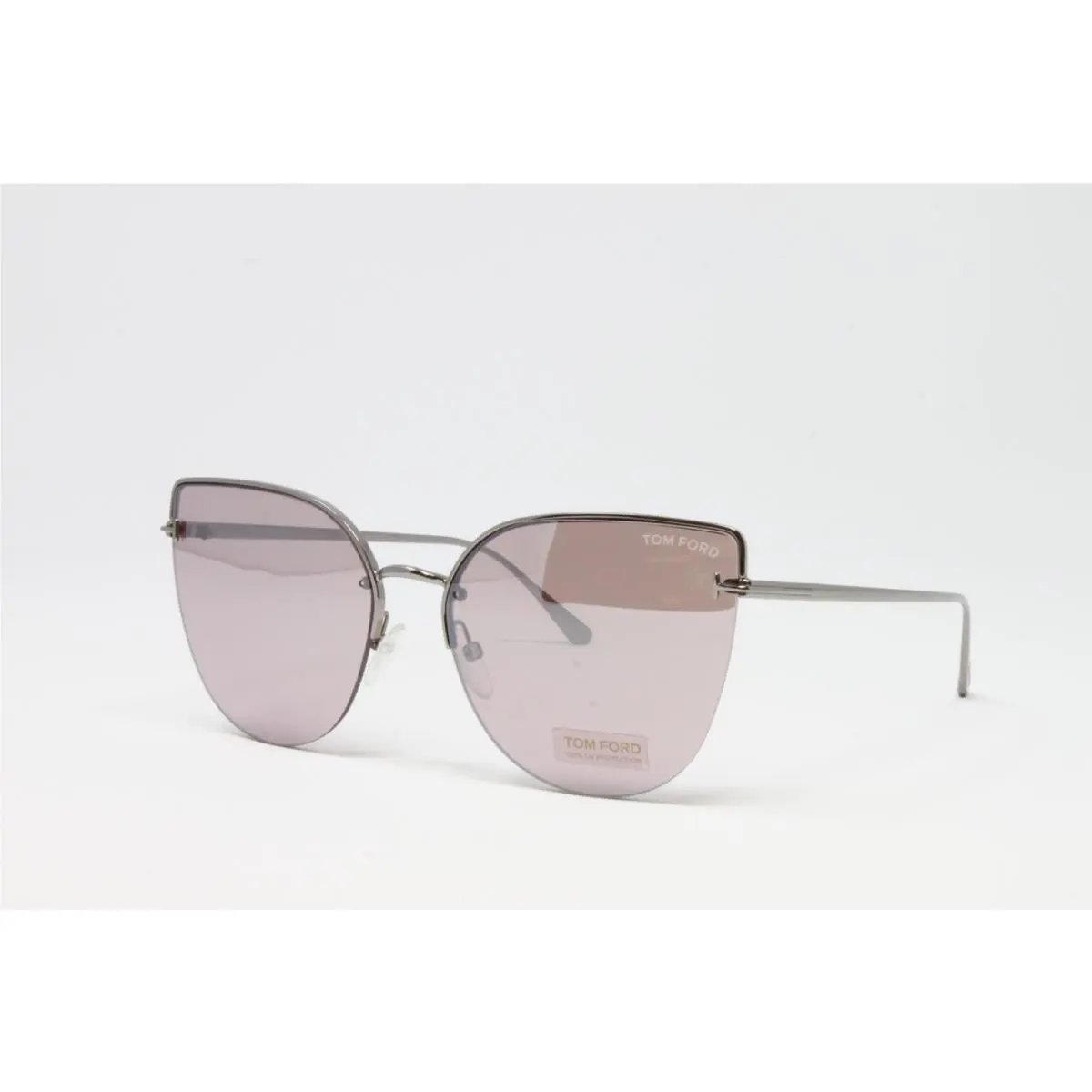Tom Ford Women`s Sunglasses Ingrid-02 FT652S 14Z Silver 60mm Cat Eye Mirrored