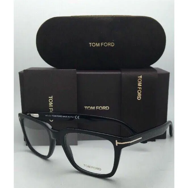 Tom Ford Eyeglasses TF 5304 001 54-19 145 Black Gold Rectangular Frames