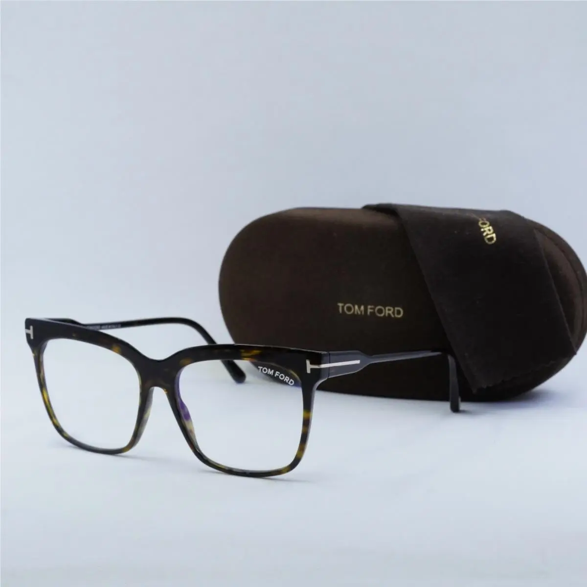 Tom Ford FT5768-B 052 Dark Havana/clear/blue-light Block Lens Eyeglasses