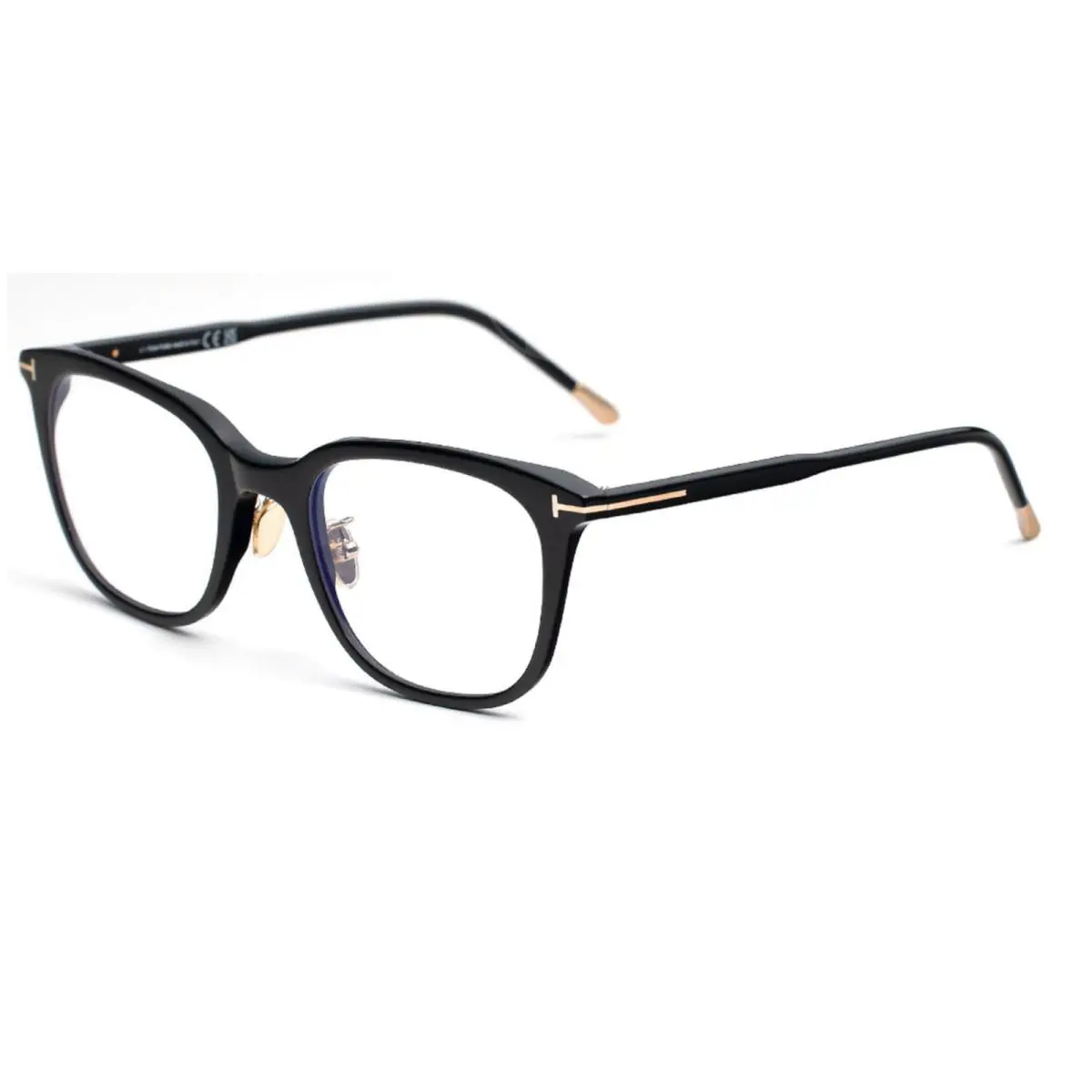 Tom Ford Eyeglasses TF 5776-D-B 001 53-22 145 Black Frames Blue Block Lenses
