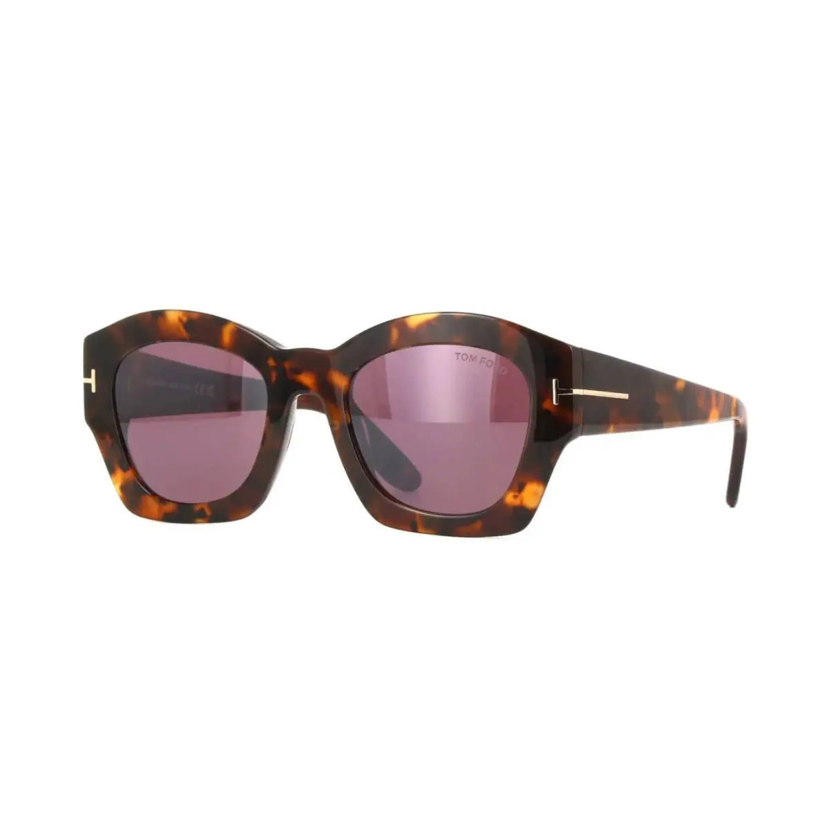 Tom Ford Guilliana FT 1083 Dark Havana/bordeaux Shaded 52T Sunglasses - Frame: Dark Havana, Lens: Bordeaux Shaded