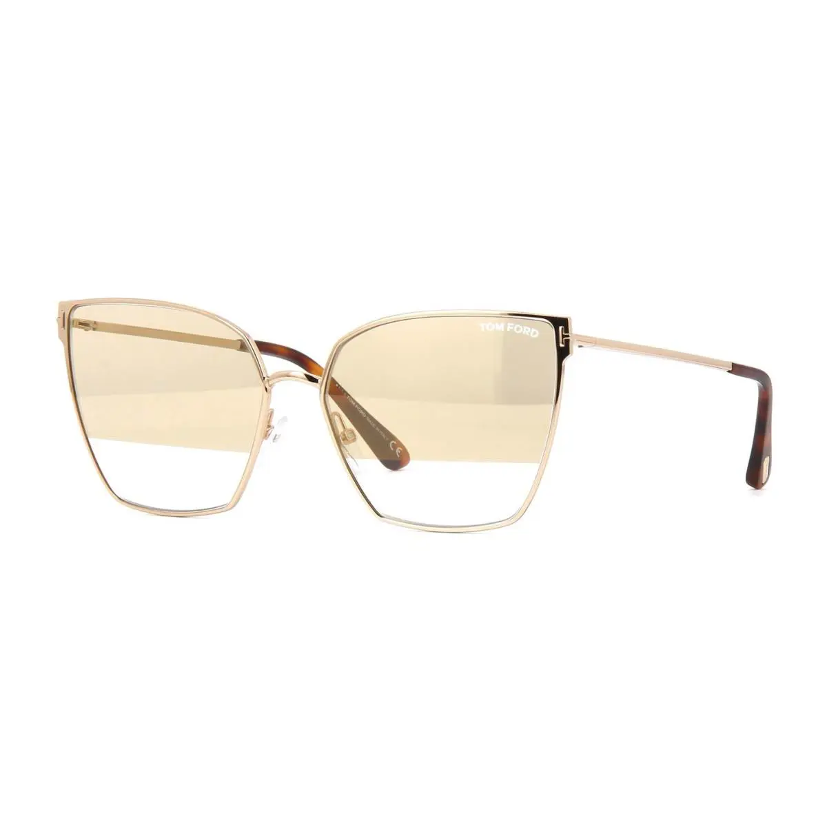 Tom Ford Helena FT 0653 Rose Gold/gold Mirror with Clear Stripe 28B Sunglasses