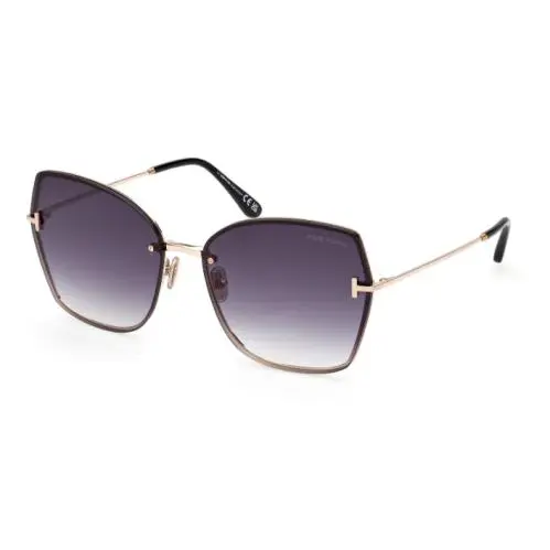 Tom Ford Nickie 02 FT1107 28B Shiny Rose Gold/smoke Cat Eye Women Sunglasses