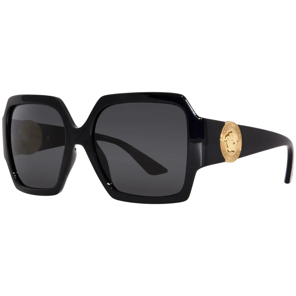 Versace VE4453 GB1/87 Sunglasses Women`s Black/dark Grey Lens Square Shape 56-mm