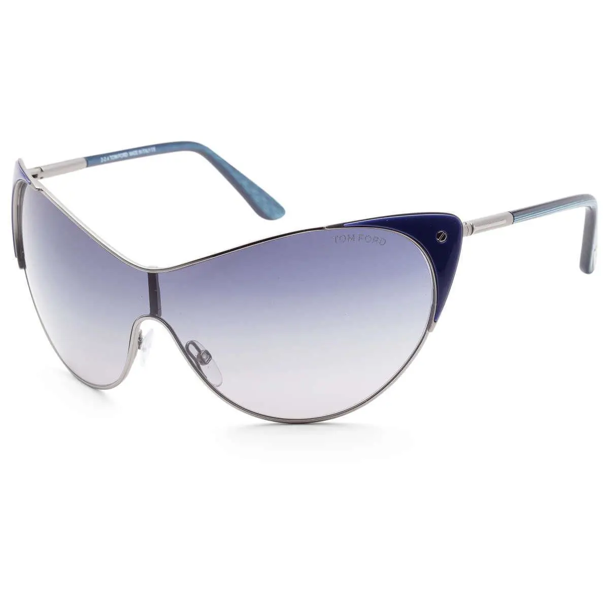Tom Ford Women`s Vanda Blue Gradient Cat Eye Sunglasses NO Case - Frame: Blue, Lens: Blue