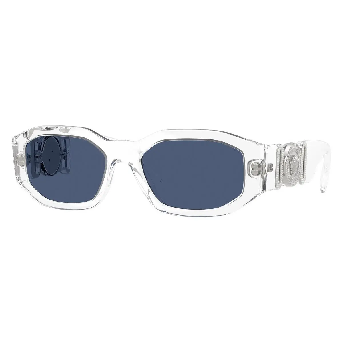 Versace Irregular Man Sunglasses 0VE4361 148/80 53mm Crystal - Blue Lens