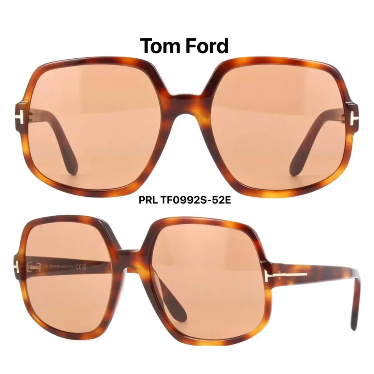 Tom Ford TF 992 52E Delphine-02 Sunglasses Havana Brown FT 992 52E - Frame: Havana, Lens: Brown