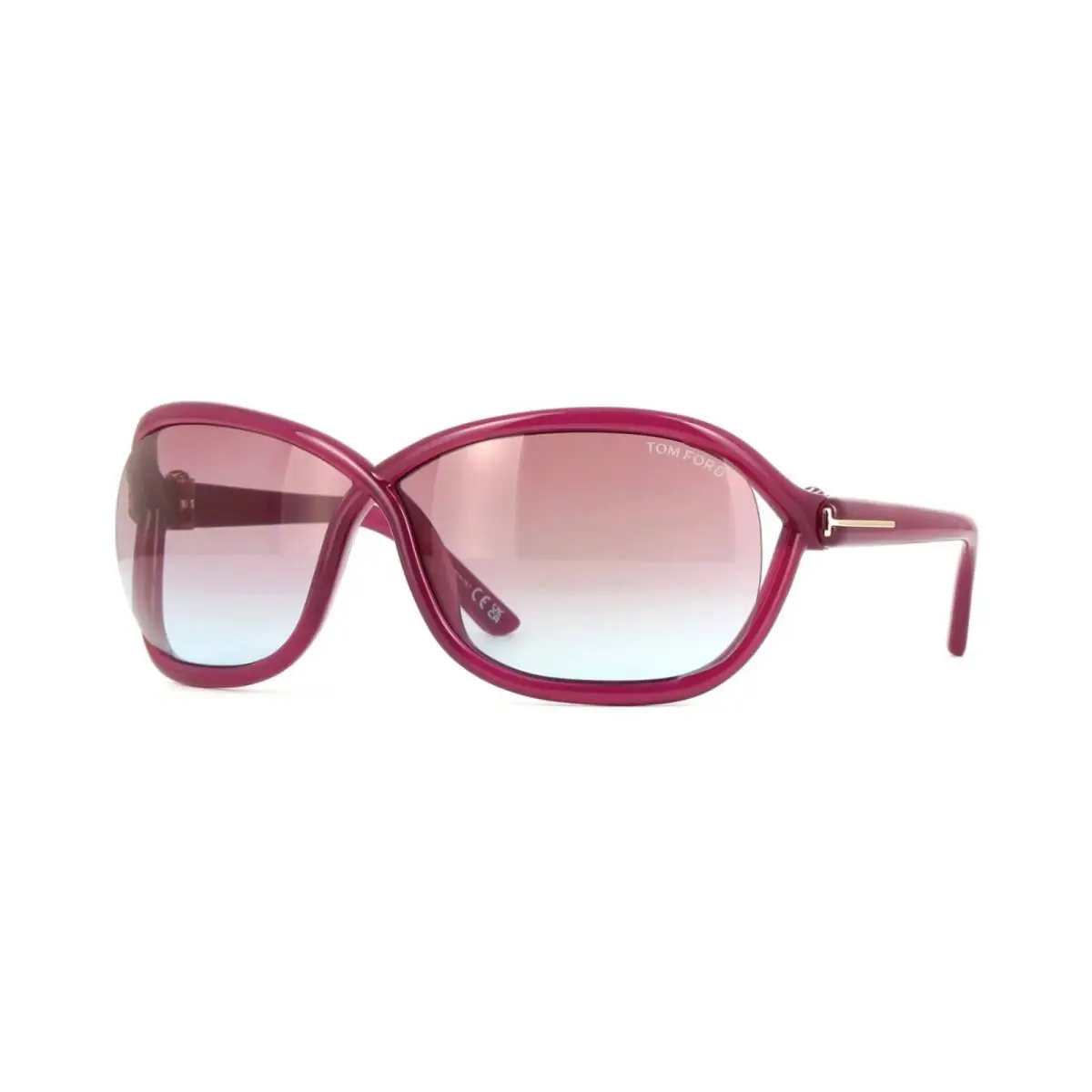 Tom Ford Fernanda FT 1069 Burgundy/light Pink Shaded 83Z Sunglasses - Frame: Burgundy, Lens: Light Pink Shaded
