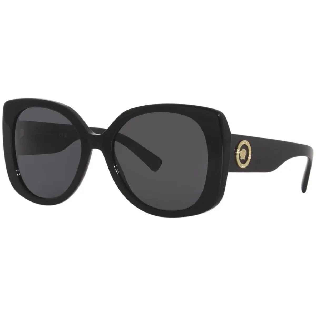 Versace 4387F GB1/87 Sunglasses Women`s Print Black/dark Grey Square Shape 56mm