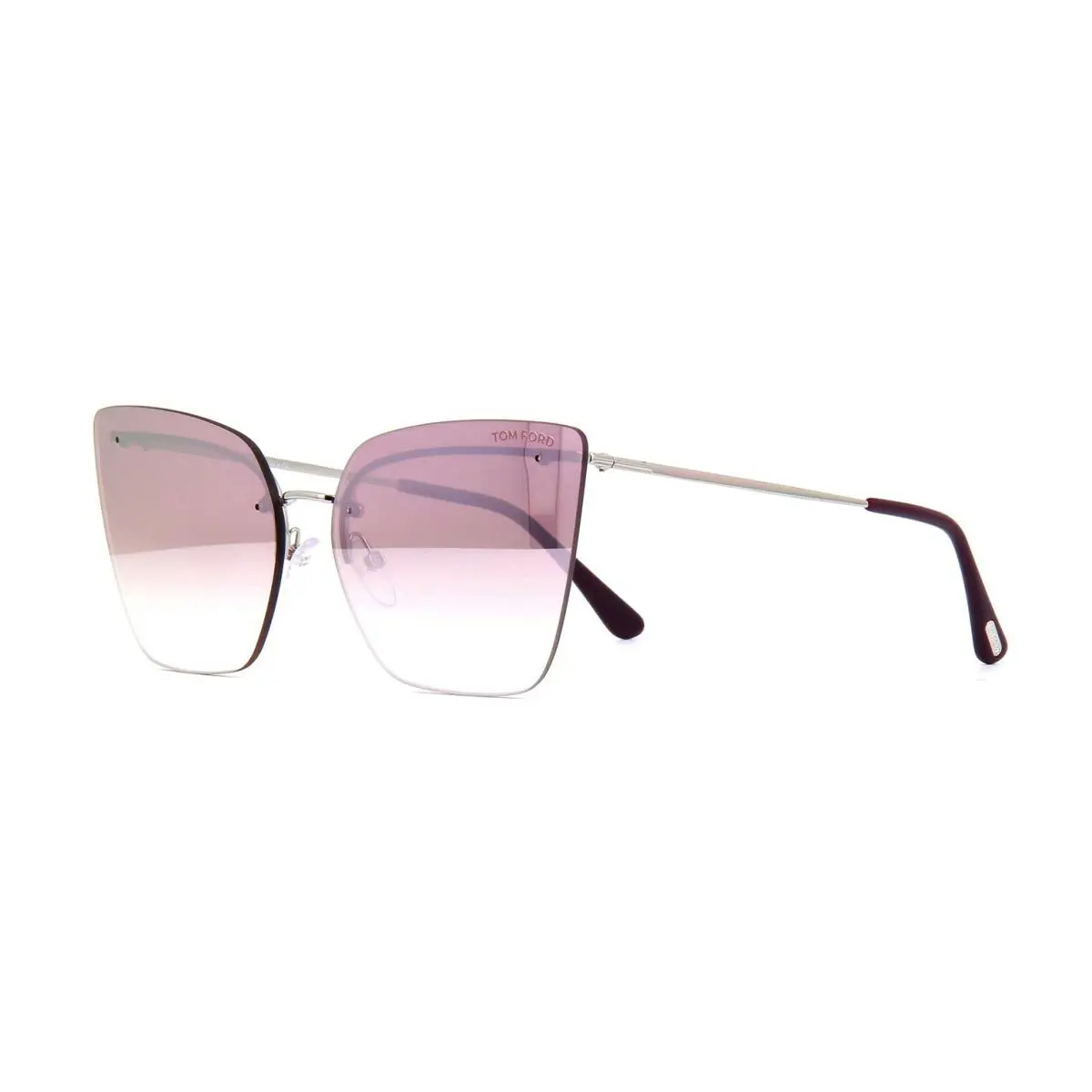 Tom Ford CAMILLA-02 FT 0682 Silver/pink Shaded Mirror 16Z Sunglasses - Frame: Silver, Lens: Pink Shaded Mirror