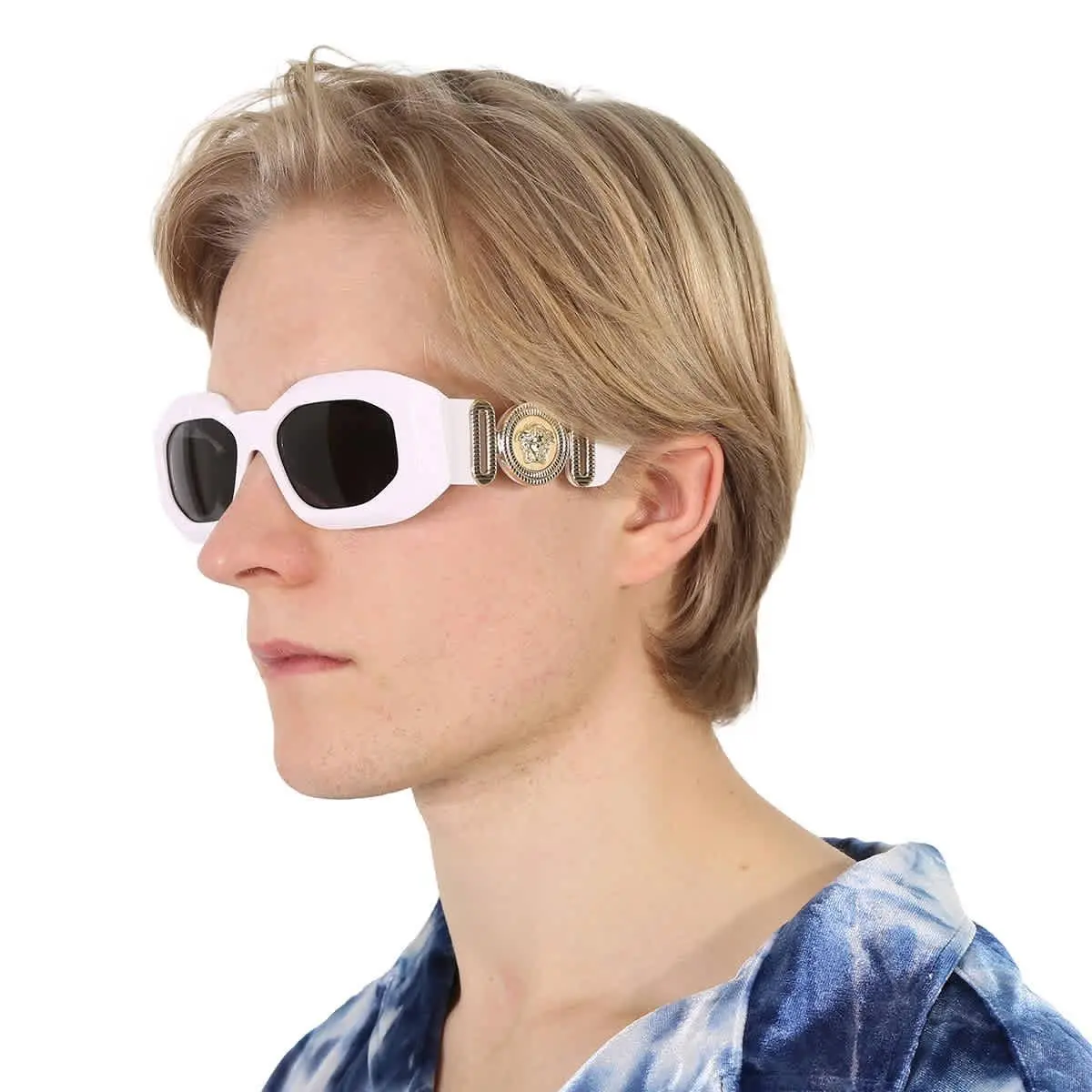 Dark Gray Irregular Men`s Sunglasses VE4425U 314/87 53 VE4425U 314/87 53 by Versace