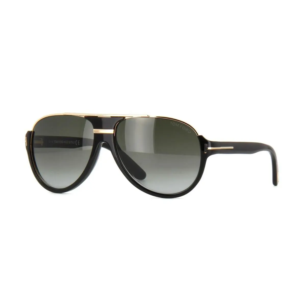 Tom Ford Dimitry FT 0334 Shiny Black Gold/grey Shaded 01P Sunglasses - Frame: Shiny Black Gold, Lens: Grey Shaded