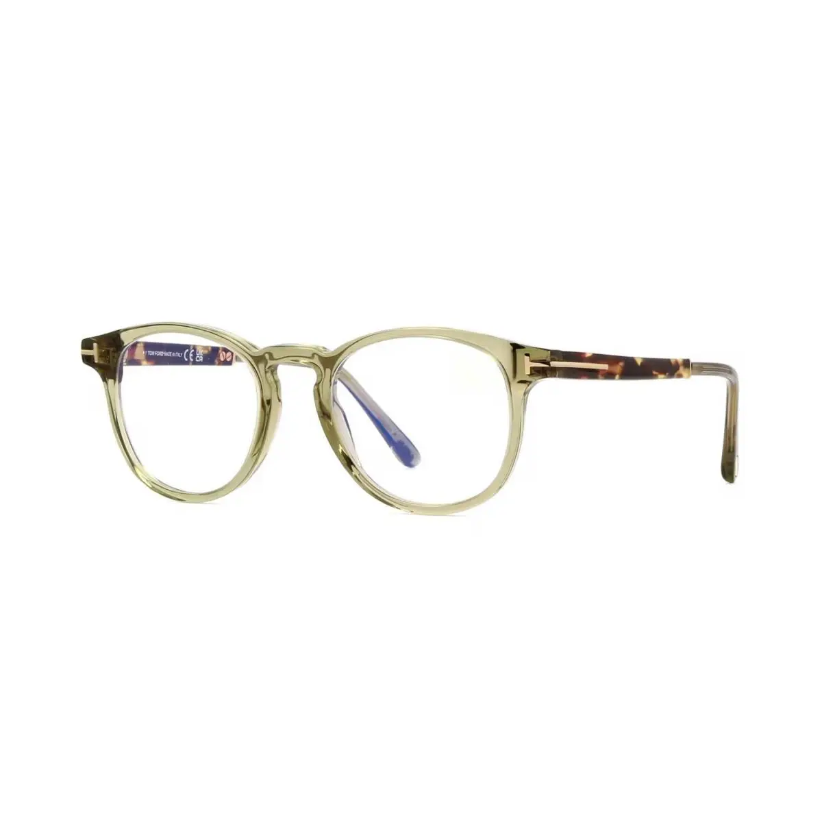 Tom Ford FT5891-B Blue Block Green Crystal and Havana 095 Eyeglasses