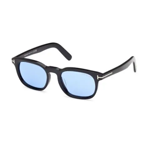 FT1122-D 01V Shiny Black/blue Square Men`s Sunglasses by Tom Ford