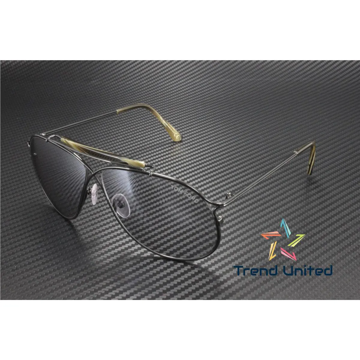 Tom Ford FT0489 P 01C Titanium Shiny Black Smoke Mirror 61 mm Men`s Sunglasses