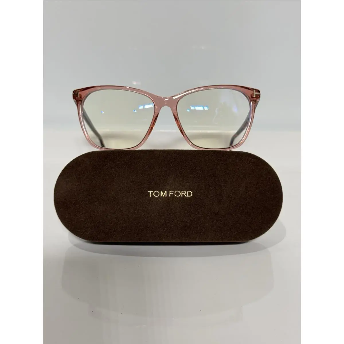 Tom Ford TF5762B 074 Pink Acetate Woman Eyeglasses 55mm
