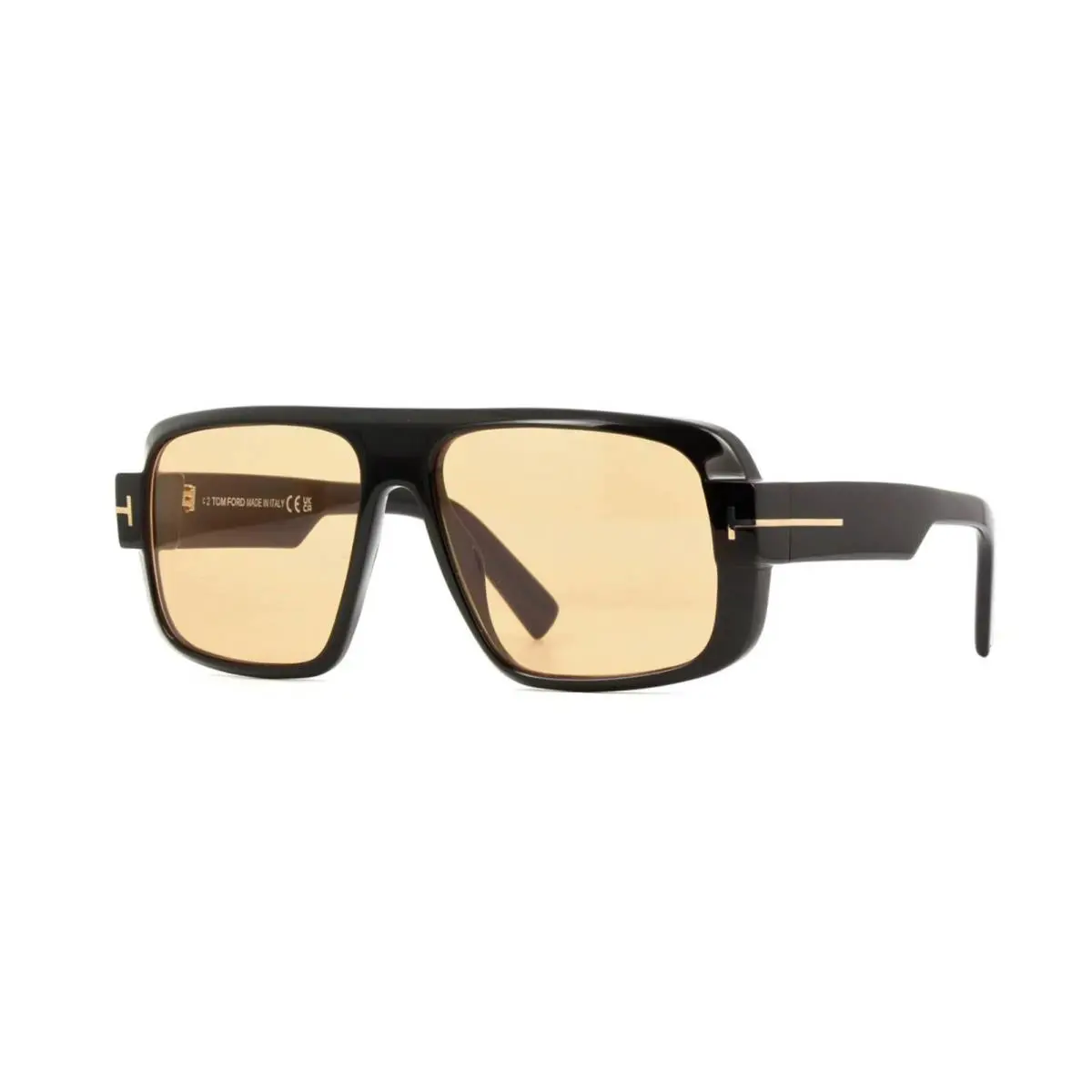 Tom Ford Turner FT 1101 Shiny Black/brown Orange Photochromic 01E Sunglasses - Frame: Shiny Black, Lens: Brown Orange Photochromic