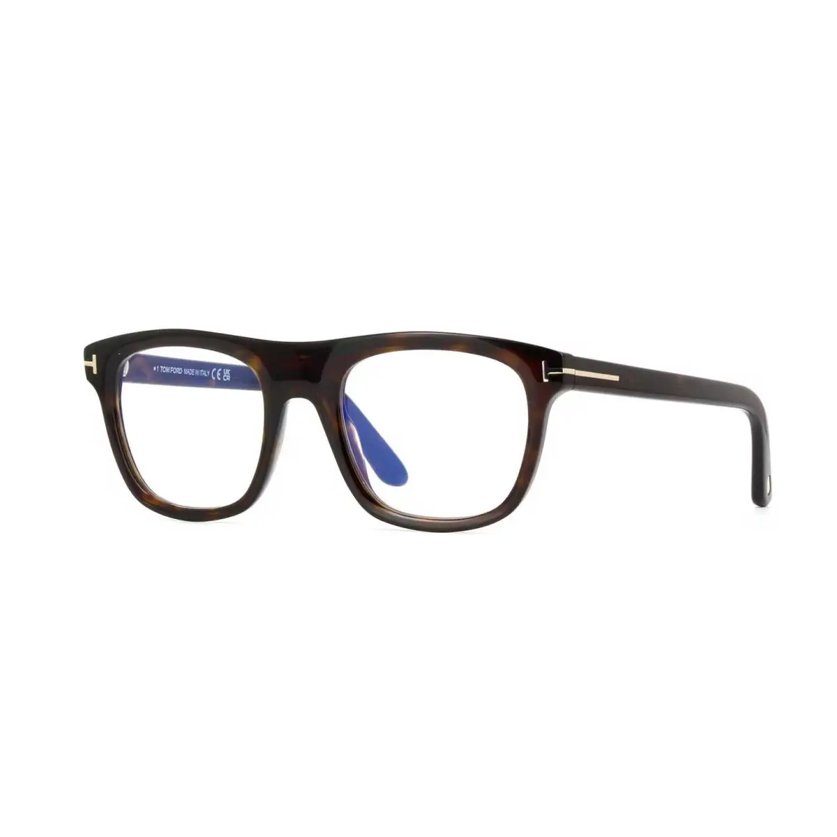 Tom Ford FT 5939-B Blue Block Shiny Dark Havana 052 Eyeglasses
