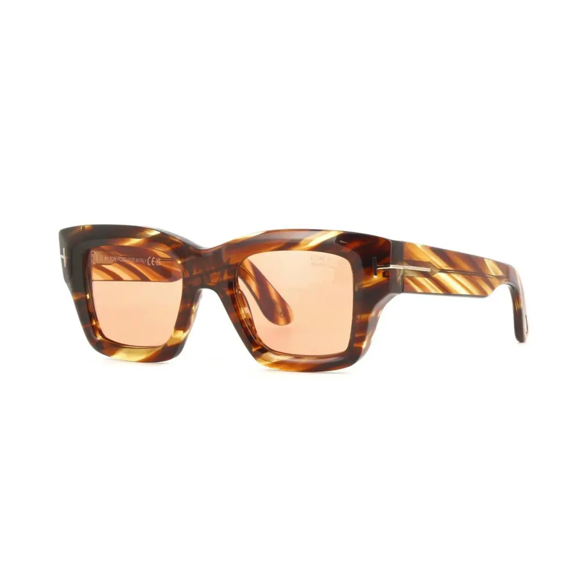 Tom Ford Ilias FT1154 Amber Havana/pink Photochromic 55E Sunglasses - Frame: Amber Havana, Lens: Pink Photochromic