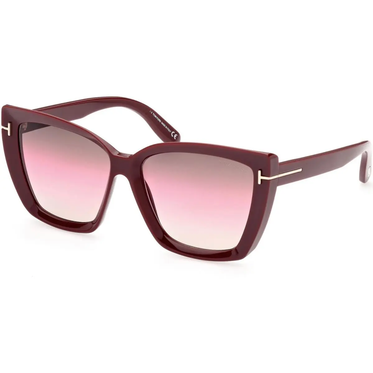 FT 0920 Shiny Bordeaux / 69F Size 57 Sunglasses by Tom Ford